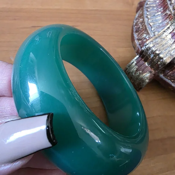 GoGo Old Chunky Bangle Green Retro - Picture 4 of 8